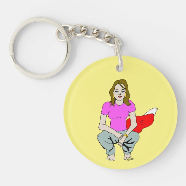 foxy girl keychain (Front)