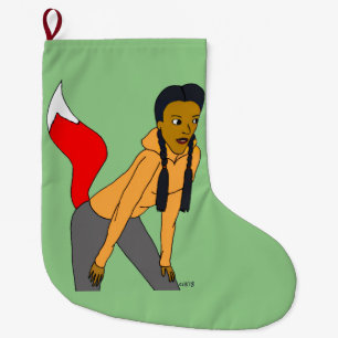 foxy girl  large christmas stocking