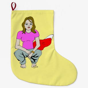 foxy girl  large christmas stocking
