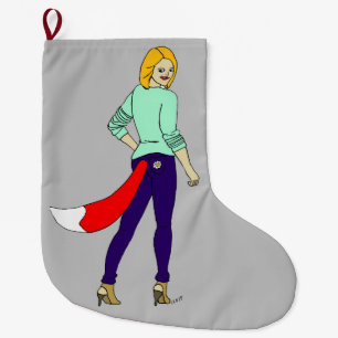foxy girl  large christmas stocking