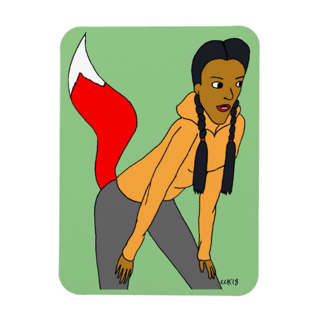 foxy girl   magnet (Vertical)