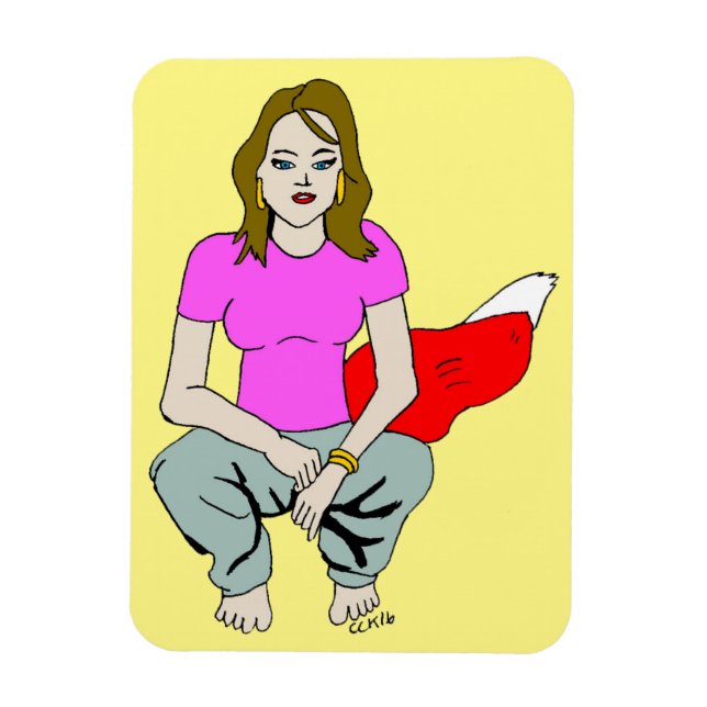 foxy girl   magnet (Vertical)