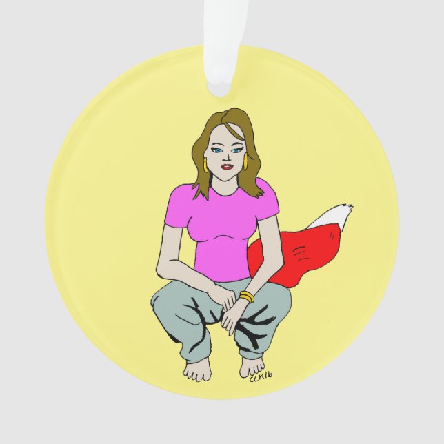 foxy girl   ornament (Front)