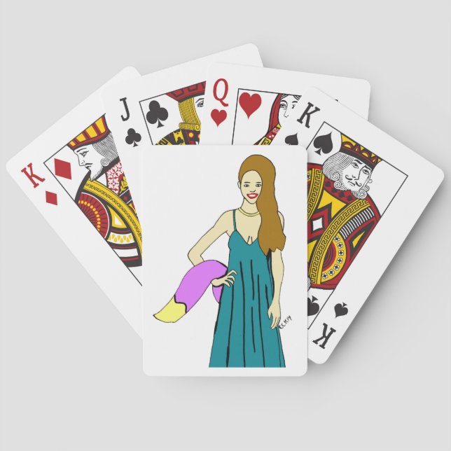 foxy girl playing cards (Back)
