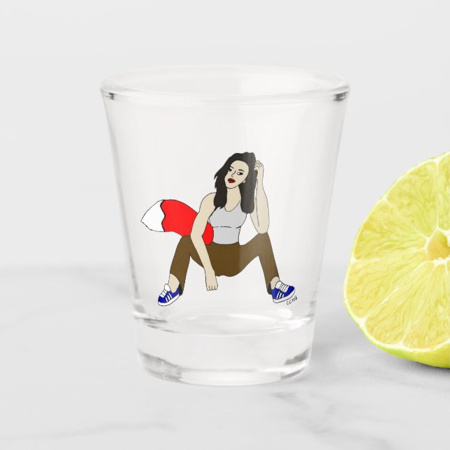 foxy girl  shot glass (Front)