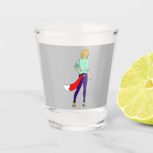 foxy girl shot glass