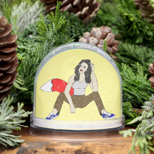 foxy girl snowglobe