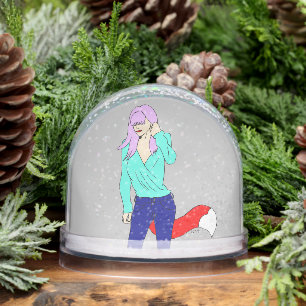 foxy girl snowglobe