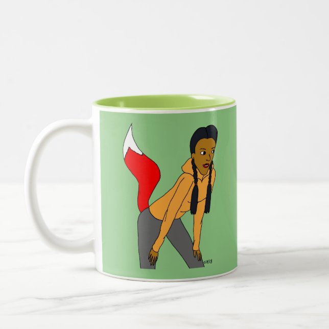 foxy girl  Two-Tone coffee mug (Left)
