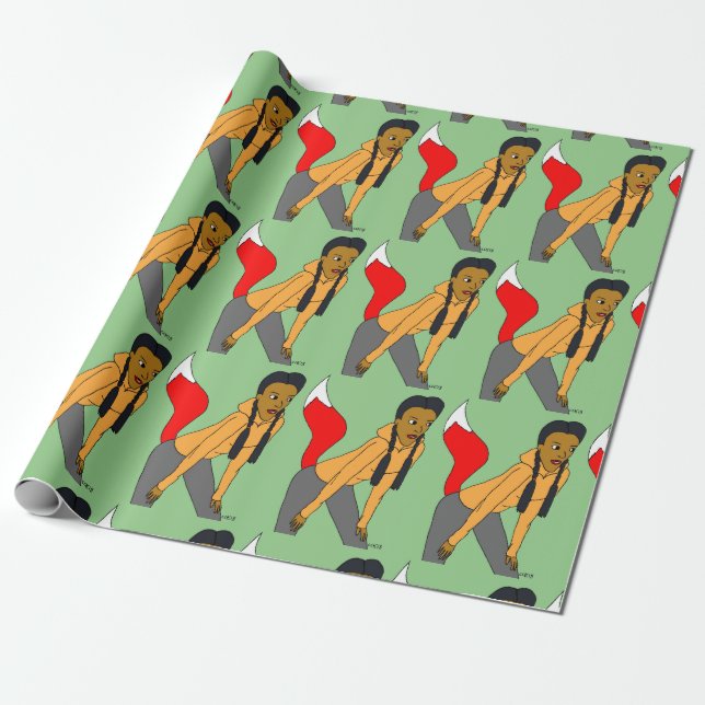 foxy girl  wrapping paper (Unrolled)