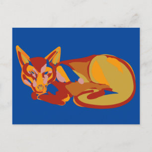 Foxy graphic design holiday postcard