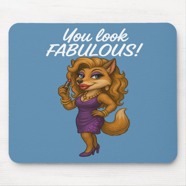 Foxy in Purple Mouse Mat (Front)