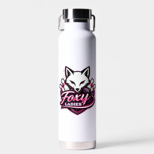 Foxy Ladies Bowling Team Logo Water Bottle