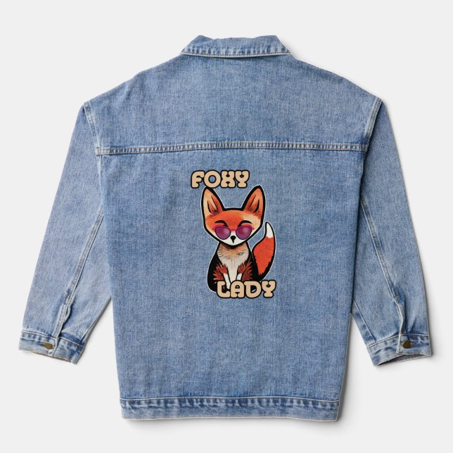 Foxy Lady | Cute Fox Denim Jacket (Back)