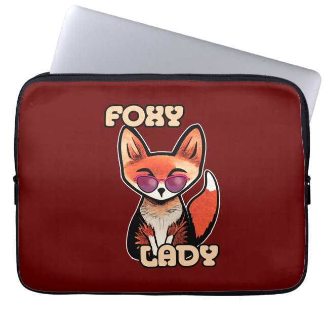 Foxy Lady | Cute Fox Laptop Sleeve (Front)