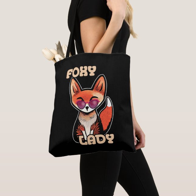 Foxy Lady | Cute Fox Tote Bag (Close Up)