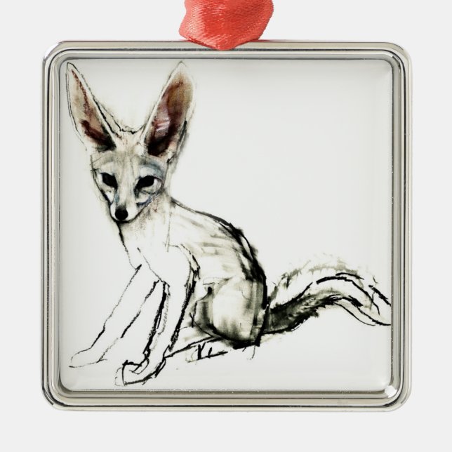 Foxy Metal Tree Decoration (Front)