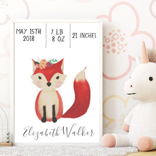 Foxy Personalised Nursery Wall Art