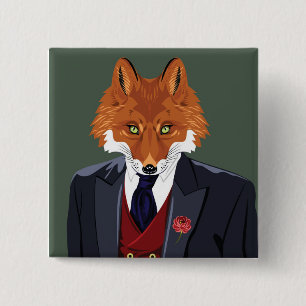 Foxy Portrait 15 Cm Square Badge