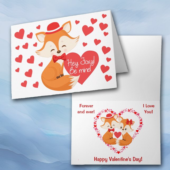 Foxy Red Heart Valentine Holiday Card (Creator Uploaded)