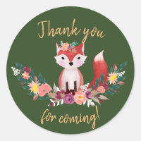 Foxy Round Birthday Sticker