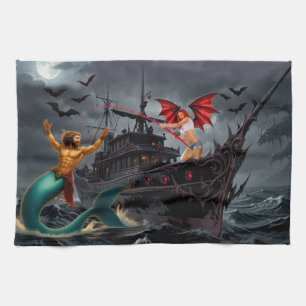Foxy Roxy Vampire Rebel-High Seas Tea Towel