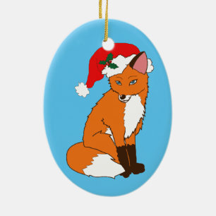 Foxy Santa Ceramic Tree Decoration