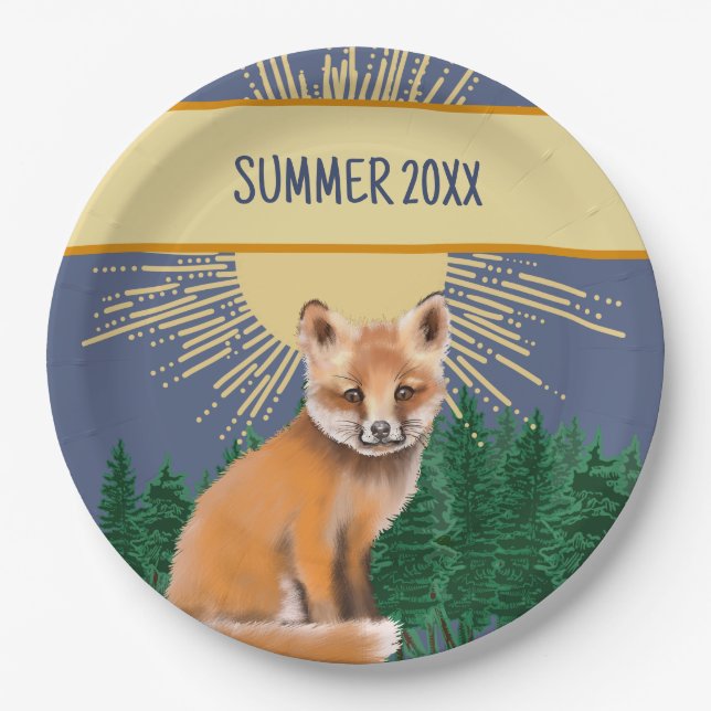 Foxy Summer Paper Plate (Front)
