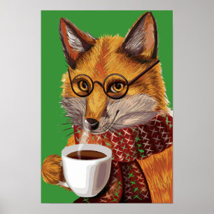 Foxy Tea Time Poster