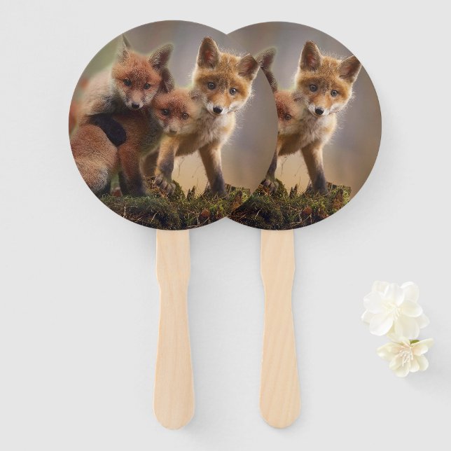 Foxy Triplets Hand Fan (Front and Back)