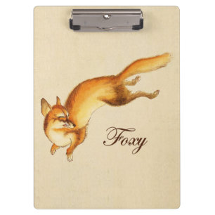 "Foxy" - Vintage Japanese sketch of a fox Clipboard