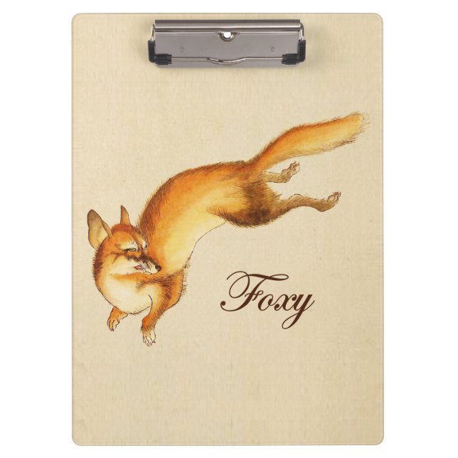 "Foxy" - Vintage Japanese sketch of a fox Clipboard (Front)
