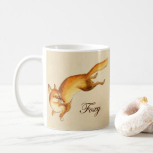 "Foxy" - Vintage Japanese sketch of a fox Coffee Mug