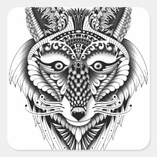 Foxy Wolf Square Sticker
