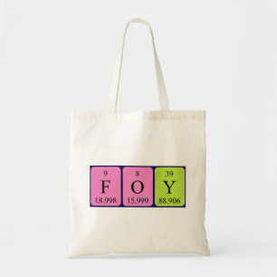 Foy periodic table name tote bag