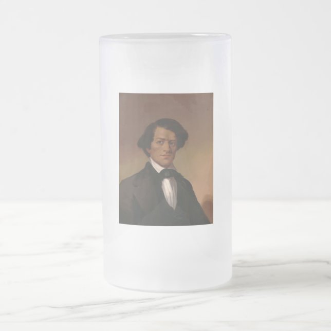 Fr3d3rick Bailey Douglass: Civil Rights Legend   Frosted Glass Beer Mug (Center)