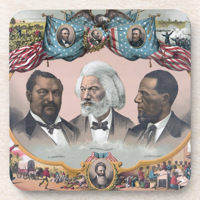 Fr3d3rick Bailey Douglass with Black Abolitionist  Coaster (Front)