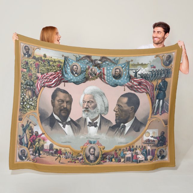 Fr3d3rick Bailey Douglass with Black Abolitionist  Fleece Blanket (In Situ)