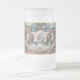 Fr3d3rick Bailey Douglass with Black Abolitionist Frosted Glass Beer Mug