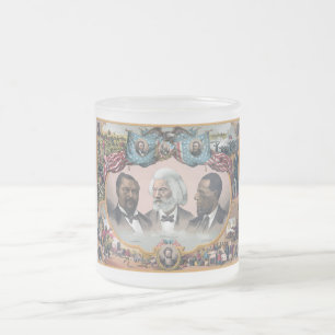 Fr3d3rick Bailey Douglass with Black Abolitionist  Frosted Glass Coffee Mug