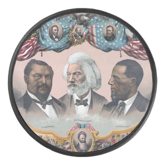 Fr3d3rick Bailey Douglass with Black Abolitionist  Hockey Puck (Front)