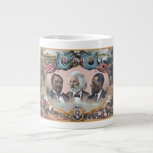 Fr3d3rick Bailey Douglass with Black Abolitionist  Large Coffee Mug (Front)