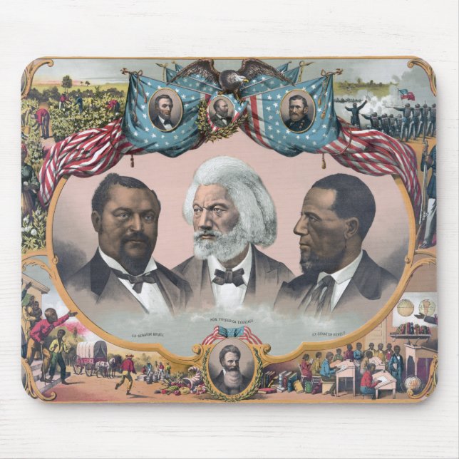 Fr3d3rick Bailey Douglass with Black Abolitionist  Mouse Mat (Front)