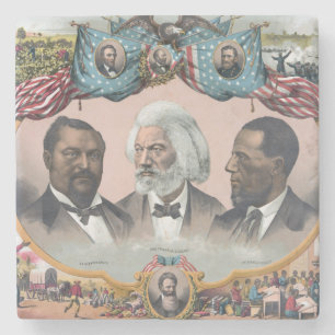 Fr3d3rick Bailey Douglass with Black Abolitionist  Stone Coaster