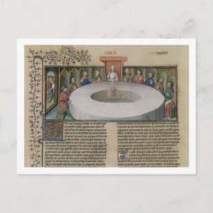 Fr.120 f.524v The Knights of the Round Table from Postcard