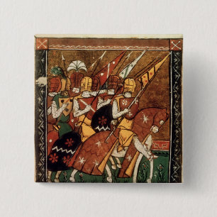 Fr 9084 f.20v: Knights on horseback 15 Cm Square Badge