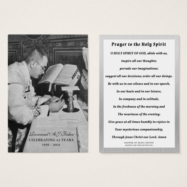 Fr. Fisher Holy Cards 65th Anniversary (Front & Back)