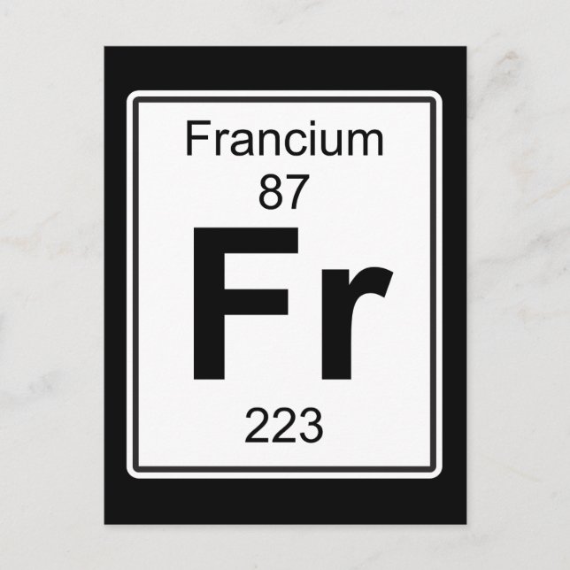 Fr - Francium Postcard (Front)
