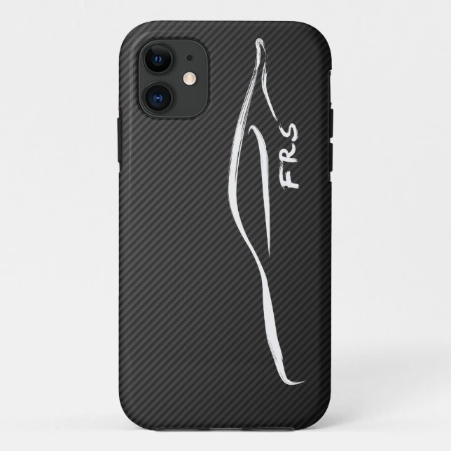 FR-S White Brushstroke on Faux Carbon FIber Case-Mate iPhone Case (Back)