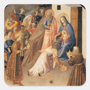 Fra Angelico- Adoration of the Magi Square Sticker